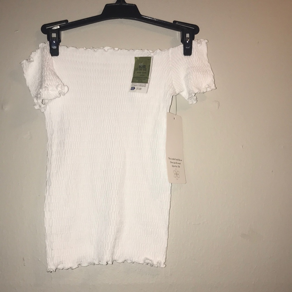 White off the shoulder shirt